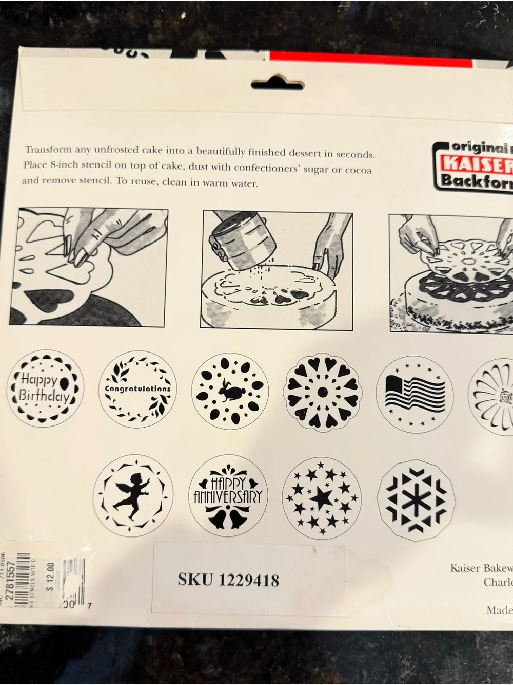 Original Kaiser Decorating Stencils - Black, White & Red Packaging - NEW